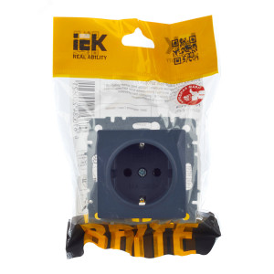 Розетка 1-м СП BRITE РС11-1-0-БрМ 16А с заземл. без защ. шторки маренго BR-R11-16-K35