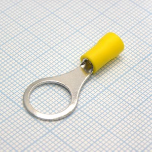 RV2-10  Yellow, наконечник кабельный кольцевой с изоляцией d=10.5мм, сеч. пров.1.5-2.5мм2