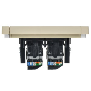 FORTE&PIANO Розетка компьютерная двойная RJ45 кат.5E FP433 ваниль IEK FP-K20-1-K10