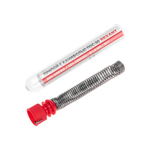 Припой с канифолью ПОС-30 10гр  1.0мм, Припой трубчатый с канифолью REXANT, 10 г, d1.0 мм, (олово 30%, свинец 70%), колба