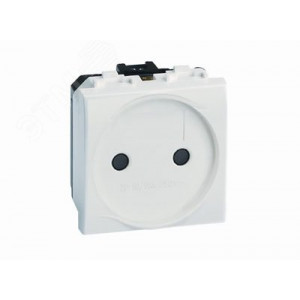 Электрическая розетка, без заземления, со шторками, белая, 2мод. 76483B