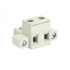 Розеточный разъем на кабель 8313 B/2 F, Розеточный разъем, угловой, на кабель, шаг: 7.5 мм, 2 полюса, фиксация провода винтовая, исполнение: с монтажными фланцами, с маркировкой, 400V, 12А, цвет: серый