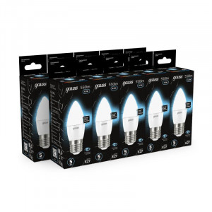 Лампа светодиодная Black 6.5Вт свеча 4100К нейтр. бел. E27 550лм 103102207