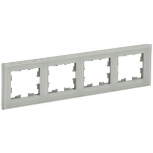 Рамка 4-м BRITE РУ-4-2-БрД стекло дым. BR-M42-G-K30