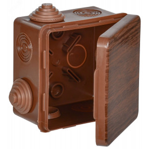 Коробка расп. КМ 80х80х50мм о/к IP54 7 вв. дуб UKO31-080-080-050-K24-54