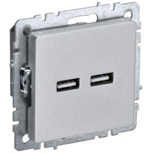 Розетка BRITE USB A+A 3.1А РЮ10-1-БрА алюм. BR-U21-D31-K47