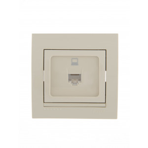 DERIY Розетка RJ45 крем 702-0303-139