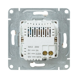 Механизм розетки USB-C - 2шт, кремовый Эпика EKF UP1-SOI-2USBC