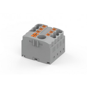 Распределительный блок TPA6/2.5-7-GY, Блок распределения потенциала, 7 точек подключения, тип фиксации провода: Push-in, номинальное сечение: 2,5/6 мм кв., 41A, 450V, цвет: серый