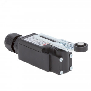 Концевой выключатель с двумя контактами, нормально открытый + нормально закрытый (NO+NC). С поворотным регулируемым рычажным роликом R5MC131