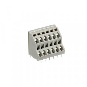 Клемма 8291 EFK/6/12 OB, Клемма, 2 этажа, подвод кабеля 45 град., на плату, шаг: 5.08 мм, 12 полюсов, фиксация провода пружинная, исполнение: без маркировки, 250V, 12A, цвет: серый