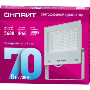 Прожектор светодиодный 90 138 OFL-70-6K-WH-IP65-LED 70Вт 6000К IP65 5600лм бел. 90138