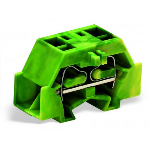 Проходная клемма (MINI) 241337, Проходная клемма, MINI, боковой подвод кабеля, 4 точки подключения, тип фиксации провода: пружинный, номинальное сечение: 2,5 мм кв., 24A, 500V, ширина: 10 мм, цвет: желто-зеленый, тип монтажа: монтажные фланцы