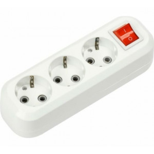 Колодка УЗВ-3-GRAND трехместная с выключателем и заземлением 5230 4690612035284