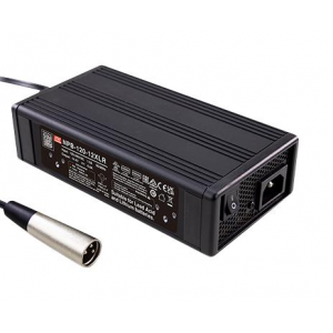 NPB-120-24XLR, AC/DC зарядное устройство, 121.6 Вт, 28.8 (рег.21…30.4) В/4 (рег.2…4) А, вход 90…264VA C, 47…63Гц /127…370В DC, изоляция 3000В AC, PFC, для свинцовых (обслуживаемых, гелевых, AGM) и Li-ion (Fe, Mn), 182.7*96*49мм, -30…+70°С, 3-контактный штекер XLR
