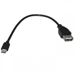 USB2.0 A(F)-MICRO USB B(M) B 0.2M, Шнур переходник, USB A гнездо - USB micro штекер, длина 20см, черный