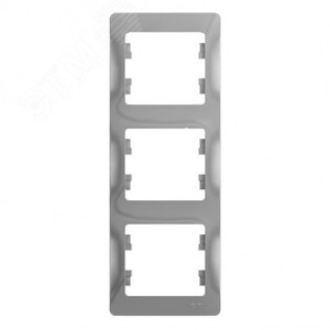 Рамка 3-м Glossa вертикал. алюм. SE GSL000307