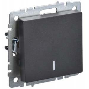 BRITE Выключ. 1-кл. прох. с инд. 10А ВС10-1-7-БрЧ черн. BR-V12-1-10-K02