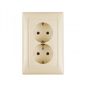 Розетка двойная Valena, 2К+З, немецкий стандарт, слоновая кость 695616