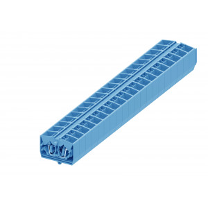 Проходная клемма (MINI) 254344, Проходная клемма, MINI, верхний подвод кабеля, 4 точки подключения, тип фиксации провода: пружинный, номинальное сечение: 2,5 мм кв., 24A, 800V, ширина: 10 мм, цвет: синий, тип монтажа: якорная защелка в панель