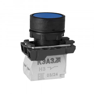 Кнопка КМЕ4111м-синий-1но+1нз-цилиндр-IP40- 274152