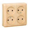 Изображение товара Розетка 4-м ОП Этюд 16А IP20 250В без заземл. без защ. шторок сосна SE PA16-205D