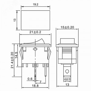 RWB-201 красный, Выключатель клавишный ON-OFF (2c) 6А 250В