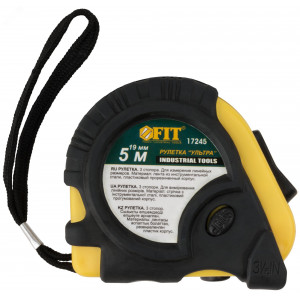 Рулетка прорезинен. корпус, тройной стопор 