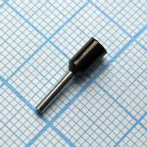 E7508PP BLACK, наконечник кабельный торцевой трубчатый с изоляцией, L=14.6/8мм, сеч. пров. 0.75мм2