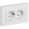 BRITE Розетка 2-местная с заземлением без защитных шторок плоская 16А в сборе РСПл12-3-БрАБ арктический белый IEK BR-R27-16-K91-F