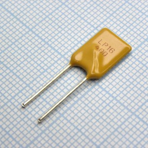 LP16- 400F, Самовосстанавливающийся предохранитель PTC 4A(hold) 6.8A(trip) 16V 100A 2.4W 3.5s 0.02Ohm Radial 9.2 X 3 X 16.5mm Bag