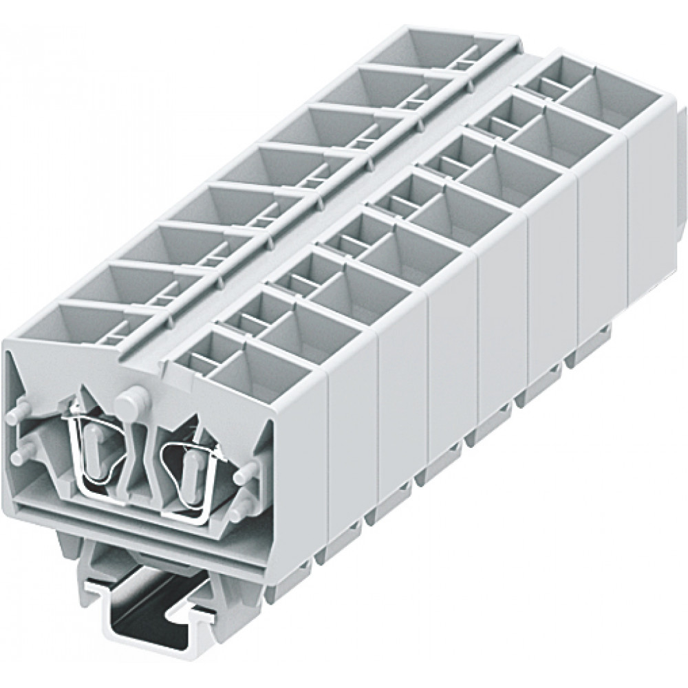 Изображение товара Проходная клемма MINI 254393 для соединения кабелей DIN15 4 точки 2,5 мм кв 24А