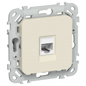FLITE Розетка компьютерная RJ45 категория 5Е UTP РК5е-1-0-ФлСл сливочный IEK FI-K12-1-K86
