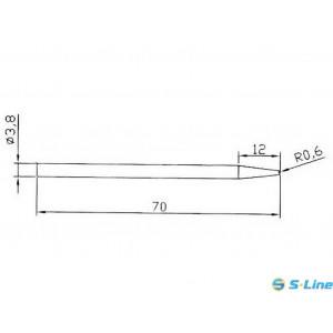 B1-1, Жало паяльное многослойное долговечное для паяльников серии ZD-407-30w, ZD-36, WD-30w, диаметр 3,8мм, заостренный конус длиной 12мм