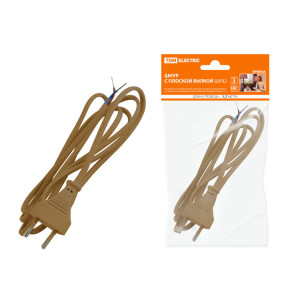 Шнур с плоской вилкой ШУ02 ШВВП 2х0,75мм2 1,7 м. бронза SQ1305-0013