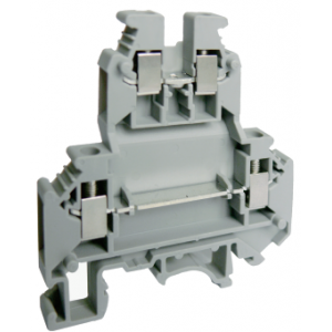 Этажная клемма UKJ-2.5/2-2, Этажная клемма, 2 этажа, тип фиксации провода: винтовой, номинальное сечение: 2,5 мм кв., 32A, 800V, ширина: 5,2 мм, цвет: серый, тип монтажа: DIN35