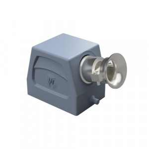 Крышка разъема BAS GOT GG 6 M25 A3, Крышка разъема на кабель, типоразмер 6B, без уплотнителя, 1 кабельный ввод M25x1,5, с разгрузкой на изгиб, IP54, с боковым расположением, без защелки (упоры под одну защелку), материал корпуса: алюминиевый сплав