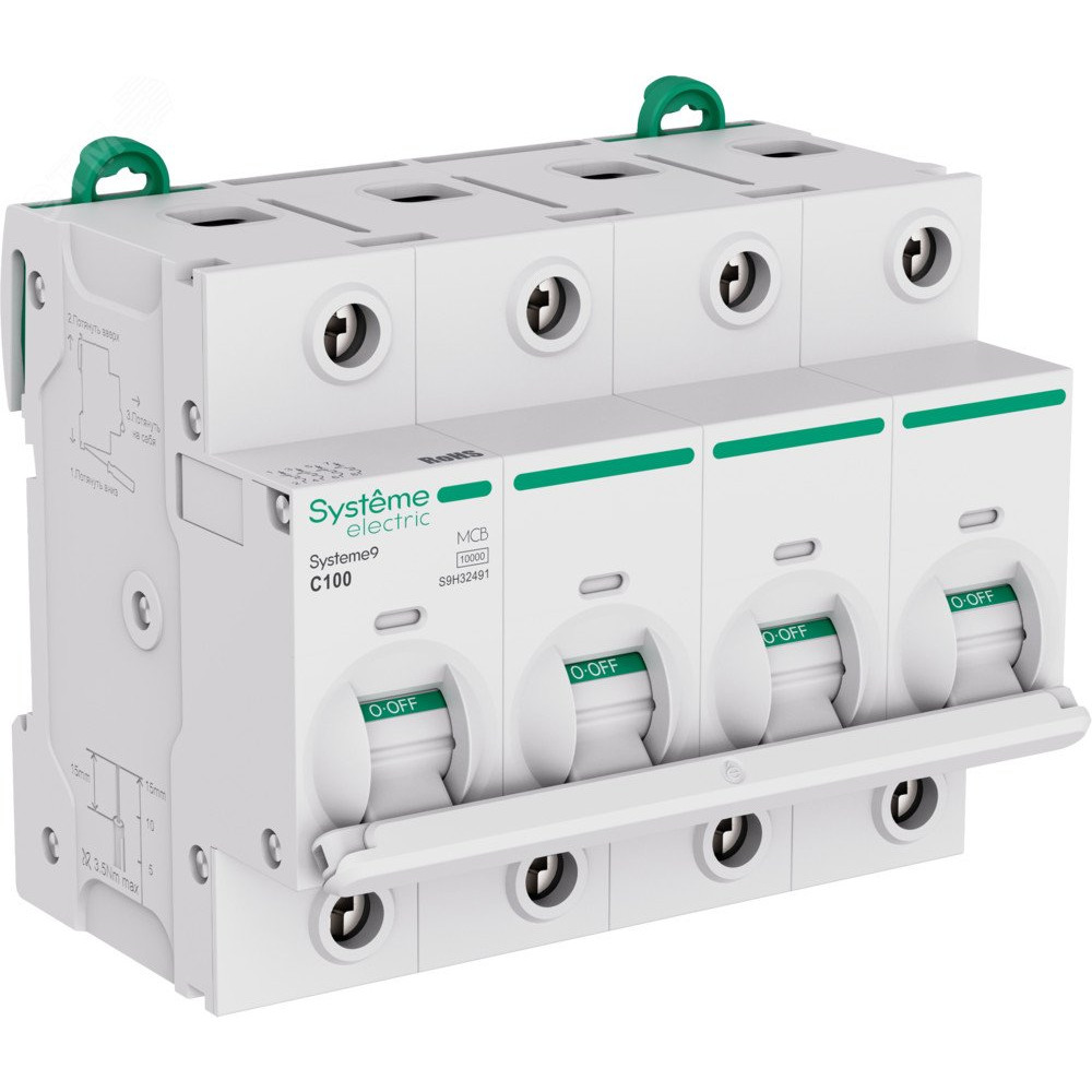 Изображение товара Автоматический выключатель Systeme9 100A 4P 10 кА 400 В S9H32491