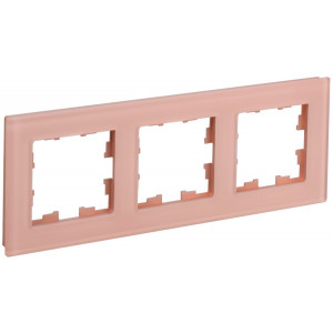 BRITE Рамка 3-мест. РУ-3-2-БрП стекло персиковый матовый BR-M32-G-31-K96