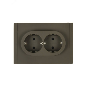 Розетка 2-м СП FORTE&PIANO FP323 16А с заземл. защ. шторки безвинт. крепл. сер. IEK FP-R24-16-1-K03