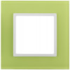 14-5101-26 Рамка на 1 пост, стекло, Elegance, лайм+бел (10/50/1800) Б0034480