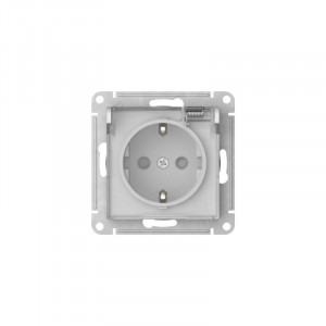 ATLASDESIGN AQUA РОЗЕТКА с заземлением со шторками с прозрачной крышкой ,16А, IP44, быстрозажимные клеммы,БЕЛЫЙ ATN440146S