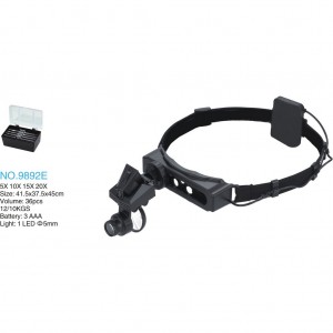 Линза х28 MG9892E головная с подсветкой, 5 сменных пластиковых стекол-насадок и 3 бинокулярные линзы в комплекте могут быть установлены попарно и дают до 16 шагов увеличения.Питание – 3 батарейки LR03 (AAA) (в комплект не входят).