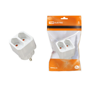 Блок на 2 гнезда 2П 2,5 А 250 B под плоскую вилку белый SQ1806-0206