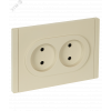 FORTE&PIANO Розетка 2-местная без заземления с защитными шторками безвинтовое крепление 10А FP425 ваниль IEK FP-R23-10-1-K10