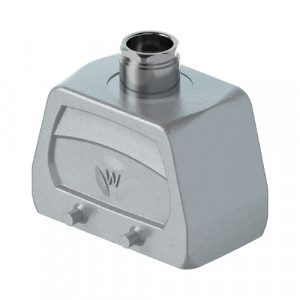 Крышка разъема 70.352.1028.0, Крышка разъема на кабель, типоразмер 10B, без уплотнителя, 1 кабельный ввод PG16, IP54, с верхним расположением, без защелок (упоры для двух защелок), материал корпуса: алюминиевый сплав