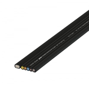 Кабель плоский NRG 5G4+2X1,5 HF OS TYP E, Плоский кабель 5+2 полюсов, серия gesis NRG, сечение: 5х4 мм кв. + 2х1,5 мм кв., материал изоляции: halogen-free, цвет: черный