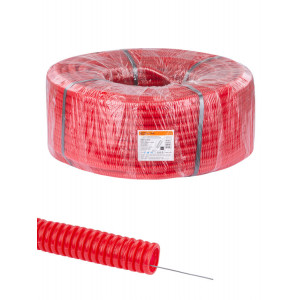 Труба гофрированная ПНД d 20 с зондом (100 м) легкая красная ТDM SQ0413-0032