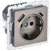 Розетка BRITE РЮш11-1-БрШ 16А с USB A+C 18Вт с заземл. защ. шторки шампань BR-R14-16-U22-018-K37
