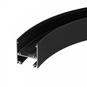Профиль SL-ARC-5060-D1500-A90 BLACK (дуга 1 из 4) 029270, Алюминиевый профиль для составления круга диаметром 1500мм, для радиусной светодиодной линейки, свечение вверх и вниз, длина 1/4 от круга 1500мм. внутренний диаметр круга 1450мм, внешний диаметр круга 1550мм. Цвет - чёрный RAL9005 (порошковая окраска). Га